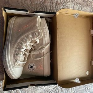 Limited edition clear converse with sheep wool interior